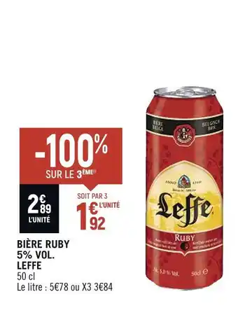 Spar Leffe bière ruby 5% vol. offre
