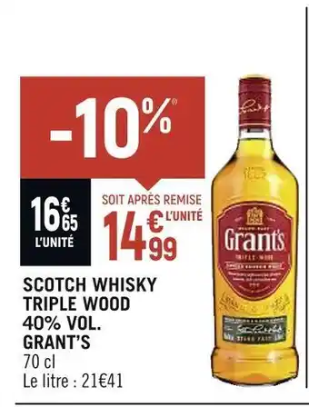 Grantâs scotch whisky triple wood 40% vol.