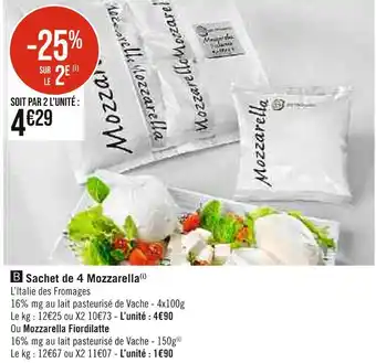 Casino Supermarchés Sachet de 4 mozzarella offre