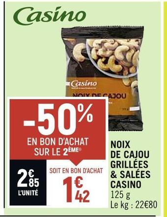 Spar Casino noix de cajou grillées & salées offre