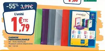 Bureau Vallée Viquel chemise personnalisable offre