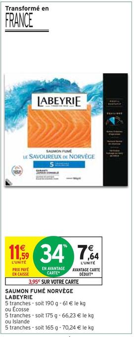 Intermarché Labeyrie saumon fumé norvège offre