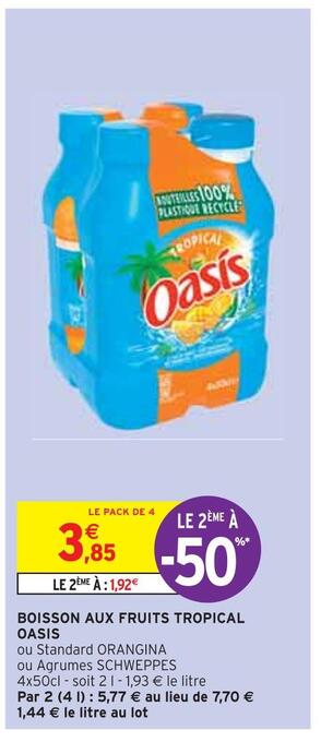 Intermarché Oasis boisson aux fruits tropical offre