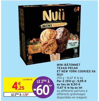 Nuii mini bâtonnet texan pecan et new york cookies x6