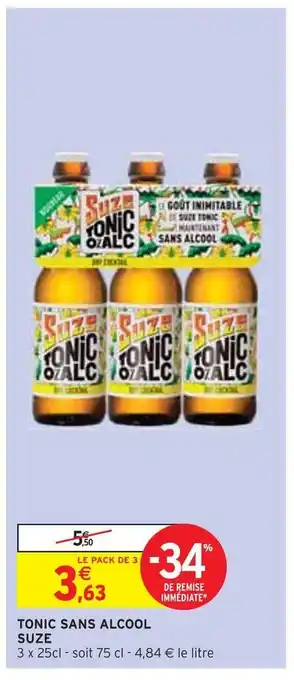 Intermarché Suze tonic sans alcool offre