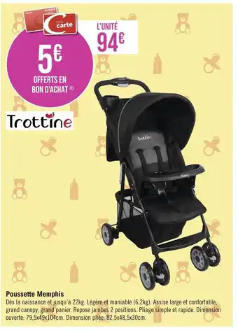 Trottine poussette memphis