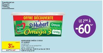 Intermarché St hubert margarine oméga 3 doux offre