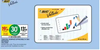 Intermarché Bic tableau surface effacable a sec 90x60cm velleda offre