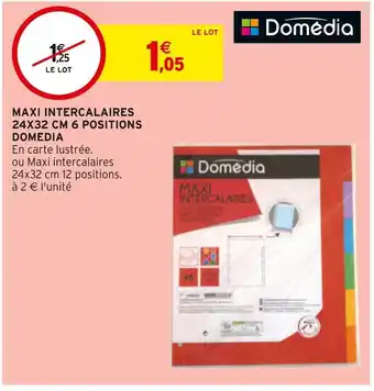 Intermarché Domedia maxi intercalaires 24x32 cm 6 positions offre