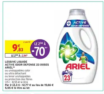 Intermarché Ariel lessive liquide active odor defense 23 doses(b) offre