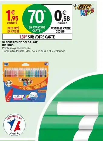 Intermarché Bic kids 18 feutres de coloriage offre