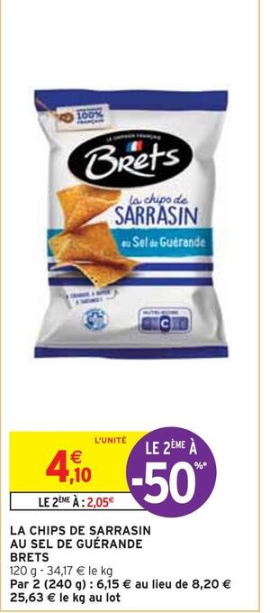 Intermarché Brets la chips de sarrasin au sel de guérande offre