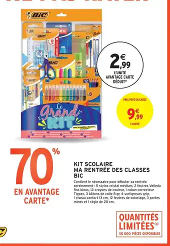 Intermarché Bic kit scolaire ma rentrée des classes offre