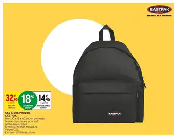 Intermarché Eastpak sac a dos padded offre