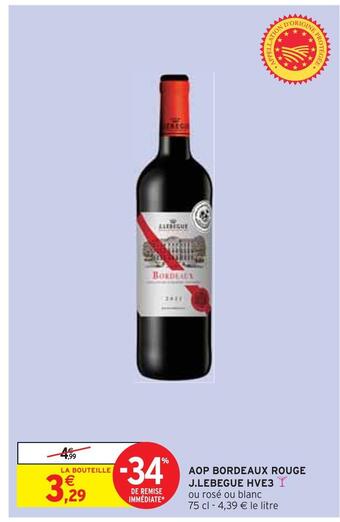 Intermarché J.lebegue aop bordeaux rouge hve3 offre