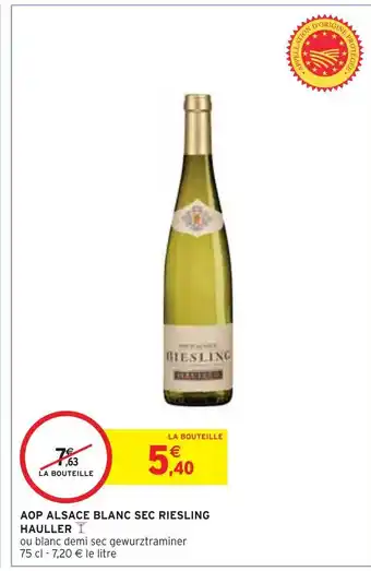 Hauller aop alsace blanc sec riesling
