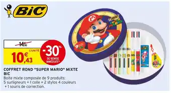 Intermarché Bic coffret rond super mario mixte offre