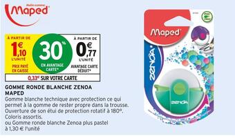 Intermarché Maped gomme ronde blanche zenoa offre