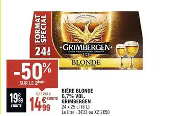 Spar Grimbergen bière blonde 6,7% vol. offre