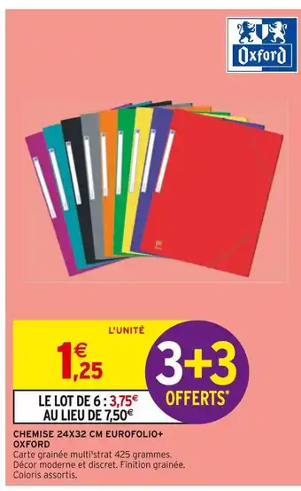 Intermarché Oxford chemise 24x32 cm eurofolio+ offre