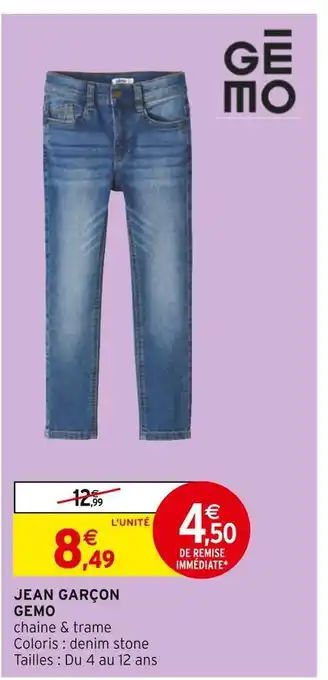 Intermarché Gemo jean garçon offre
