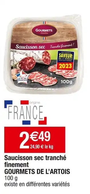 Cora x Carrefour Gourmets de l’artois saucisson sec tranché finement offre