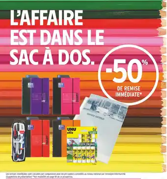 Intermarché Uhu -50% de remise immédiate l'affaire est dans le sac à dos. offre