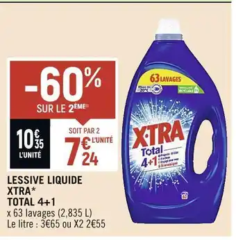 Xtra lessive liquide* total 4+1