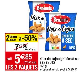 Cora x Carrefour Benenuts noix de cajou grillées à sec offre