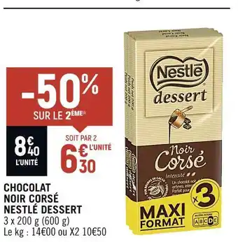 Spar Nestlé dessert chocolat noir corsé offre