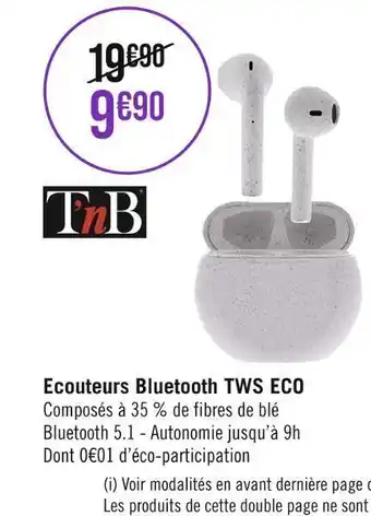 Tnb ecouteurs bluetooth tws eco