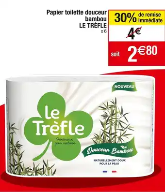 Cora x Carrefour Le trèfle papier toilette douceur bambou offre