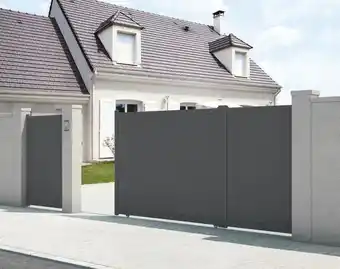 Brico Dépôt Portail coulissant aluminium gris anthracite santos - l. 3,75 x h. 1,80 m offre