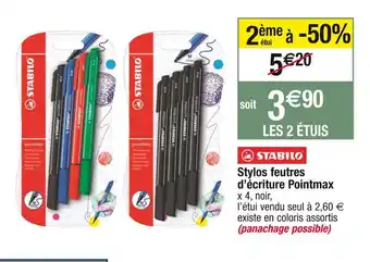 Cora x Carrefour Stabilo stylos feutres d’écriture pointmax offre