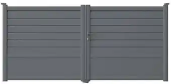 Brico Dépôt Portail battant aluminium cortes gris - 3,5 m offre