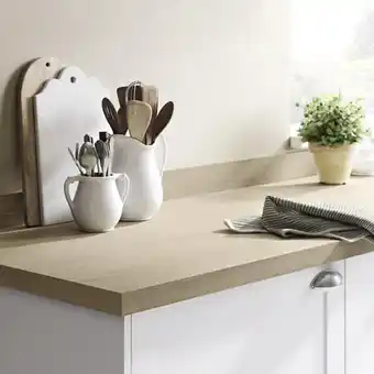 Brico Dépôt Goodhome plan de travail en stratifié aspect bois clair kala l300xp62xep3,8cm offre
