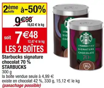 Cora x Carrefour Starbucks starbucks signature chocolat 70 % offre