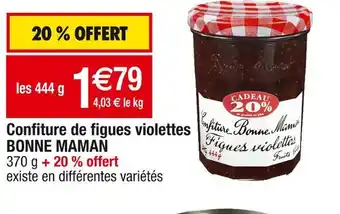 Cora x Carrefour Bonne maman confiture de figues violettes offre