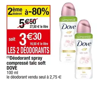 Cora x Carrefour Dove (1)déodorant spray compressé talc soft offre