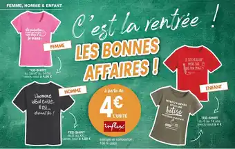 Cora x Carrefour Influx tee-shirt femme/tee-shirt homme/tee-shirt enfant offre