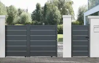 Brico Dépôt Portail coulissant aluminium gris anthracite aracaju - l. 3,75 x h. 1,76 m offre