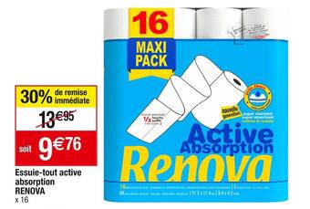 Cora x Carrefour Renova essuie-tout active absorption offre