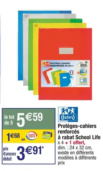 Cora x Carrefour Oxford protèges-cahiers renforcés à rabat school life offre