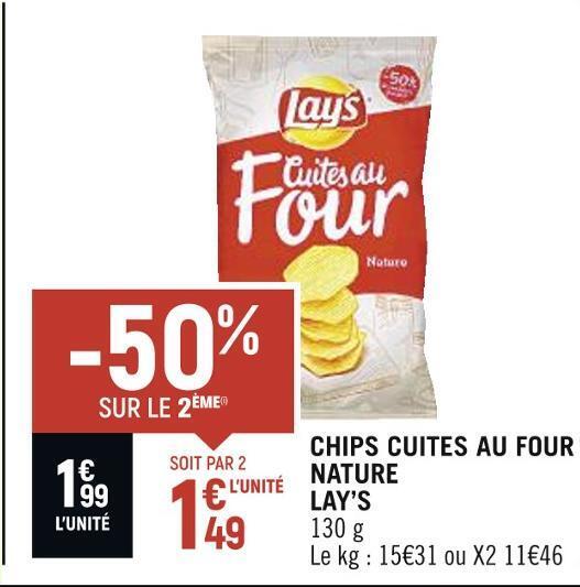 Promo Lay's chips cuites au four nature chez Vival Promo Lay's chips cuites au four nature chez Vival