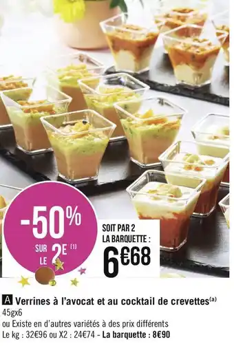 Géant Casino Verrines à l’avocat et au cocktail de crevettes offre