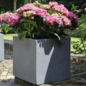 Gamm vert Bac à fleurs en fibre de terre cubi l34 h30 cm gris offre