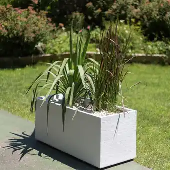 Gamm vert Jardinière graphit plastique l99.5 h43 cm blanc offre