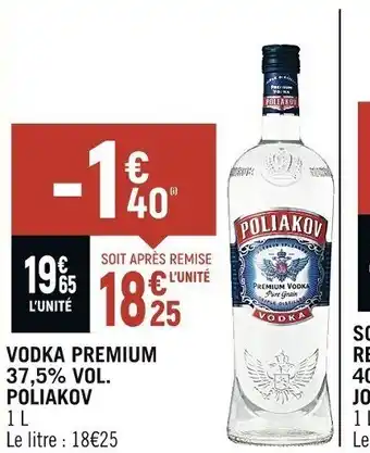 Spar VODKA PREMIUM 37,5% VOL. offre