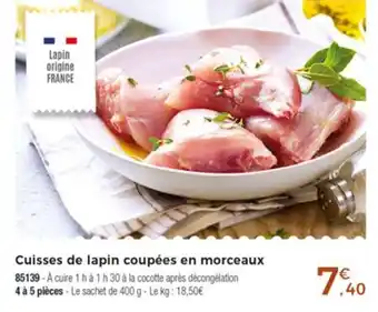 Thiriet Cuisses de lapin coupees en morceaux offre