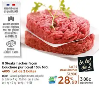 Thiriet 8 Steaks Hachés Façon Bouchère offre